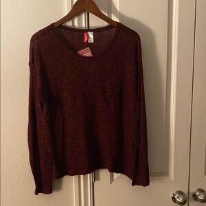 H&M Women's Burgundy Long Sleeve Top